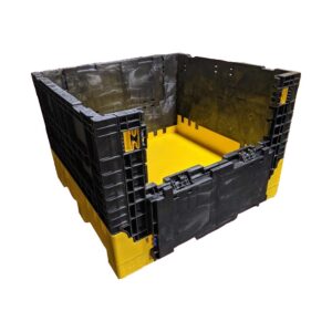 Extra Duty 2 Door Black and Yellow Collapsible Bulk Box 48" x 45" x 34" BN48453420e